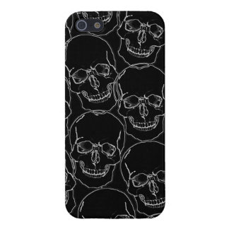 Grafische Skulls White Outline on Black iPhone5 Ho