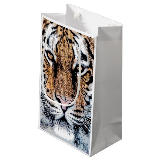 Grafische stijl Tiger Portret Klein Cadeauzakje (Achterkant Gekanteld)