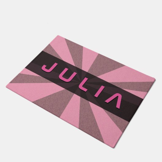 Grafische stralen elke kleur elke naam deurmat (Schuin)