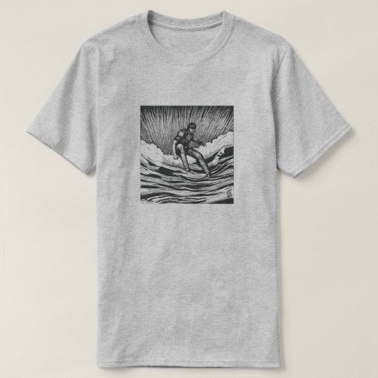 Grafische surfer van sccratchboard t-shirt (Design voorkant)