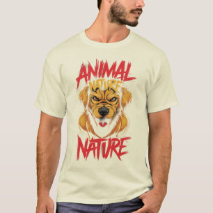 Grafische T-shirt met agressieve hond en dierlijke