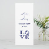 Grafische tekst LOVE - Blauw Kaart (Staand voorkant)