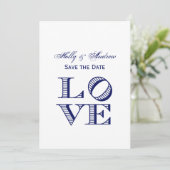 Grafische tekst LOVE - Blauw Kaart (Staand voorkant)