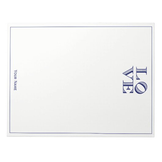 Grafische tekst LOVE - Blauw Notitieblok (Voorkant)