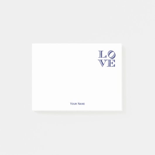 Grafische tekst LOVE - Blauw Post-it® Notes (Voorkant)