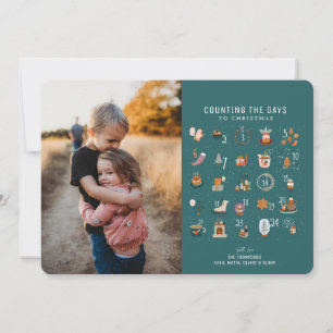 Grafische teldata naar kerstdonkergroene foto feestdagenkaart