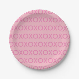 GRAFISCHE VALENTIJNSDAG XOXO PINKPAPIER BORD