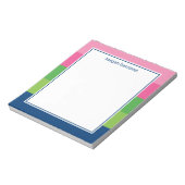 Grafische vaste streep in roze, groene en Navy not Notitieblok (Gedraaid)