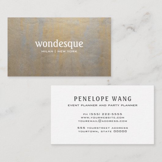 Grafische veredelde grijze vlek goudberoeps visitekaartje (Voorkant / Achterkant)