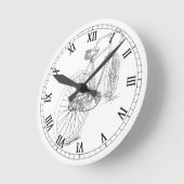 Grafische wandklok voor fiets ronde klok (Hoek)