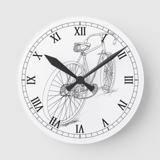 Grafische wandklok voor fiets ronde klok (Voorkant)