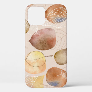 Grafische Waterverf Leaf Autumn Design iPhone 12 Hoesje