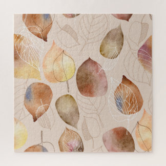 Grafische Waterverf Leaf Autumn Design Legpuzzel