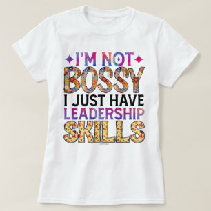 Grafische weergave van citaat over bazige leidersc t-shirt