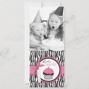 Grafische zebra's foto's afdrukken en cupcake kaart