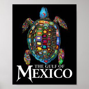 Grafische Zeeschildpad Golf van Mexico Nooit Verge Poster