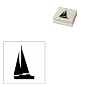 Grafische zeilboot 2 inch Rubber Stamp Rubberstempel (Gestempeld)