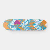 Grafitti Aqua-Paars Skateboard (Horizontaal)