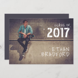 Grafitti Style Guy Foto Afstudeerfeest Kaart