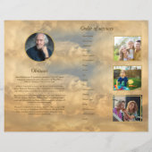 Grafmap Uitvaartprogramma Template Gouden Lucht (Achterkant)