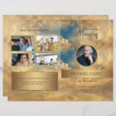 Grafmap Uitvaartprogramma Template Gouden Lucht (Voorkant / Achterkant)