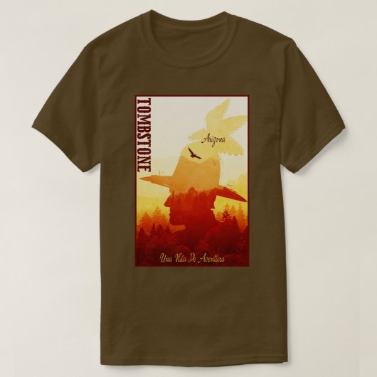 grafsteen Arizona wild west stad T-shirt (Design voorkant)
