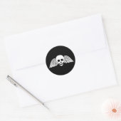 Grafsteen gevleugelde schedel Halloween Sticker (Envelop)