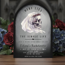 Grafsteen Skull RIP Enkele Leven Bachelorette Fees