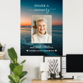 Grafteken 'Ocean Sunset Funeral Share a Memory' Poster (Thuiskantoor)