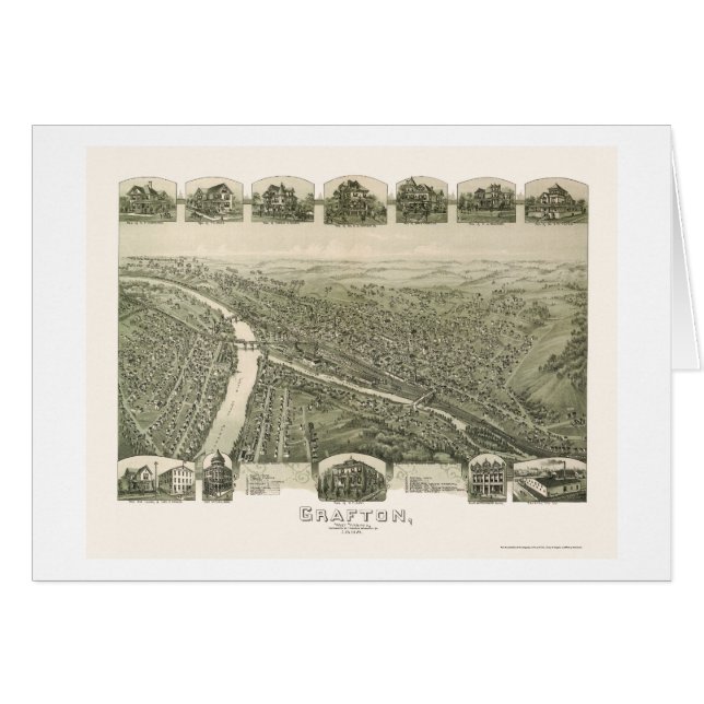 Grafton, carte panoramique de WV - 1898 (Devant horizontal)