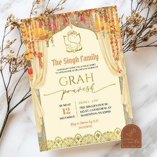 Grah Pravesh Indiase Hindoe Housewarming Kaart