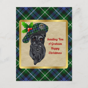 Graham Clan Badge & Tartan Kerstmis Briefkaart