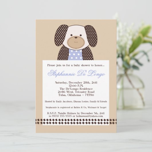 Graham Crackers Boy Blue Baby shower Invitation (Debout devant)