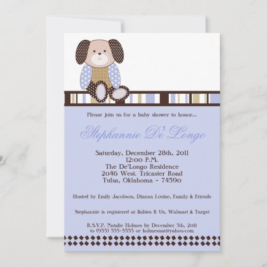 Graham Crackers Boy Blue Baby shower Invitation (Devant)