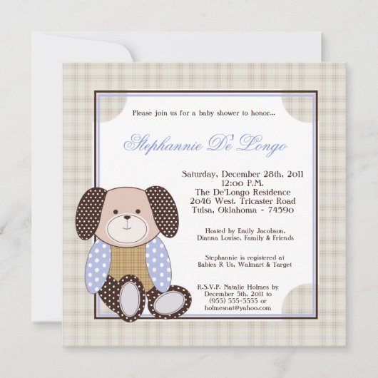Graham Crackers Boy Blue Baby shower Invitation (Devant)