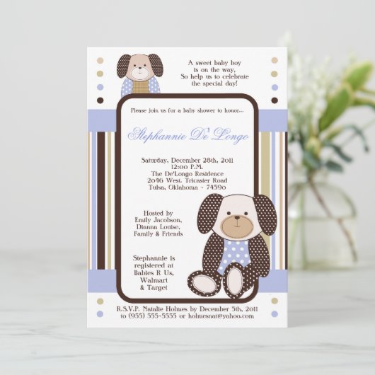 Graham Crackers Boy Blue Baby shower Invitation (Debout devant)