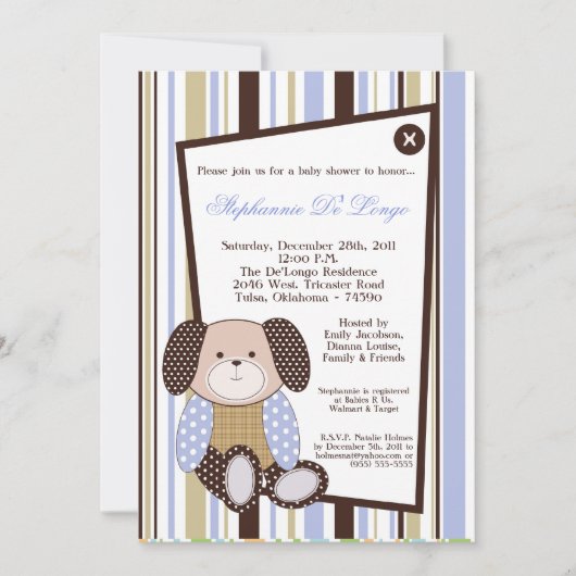 Graham Crackers Boy Blue Baby shower Invitation (Devant)