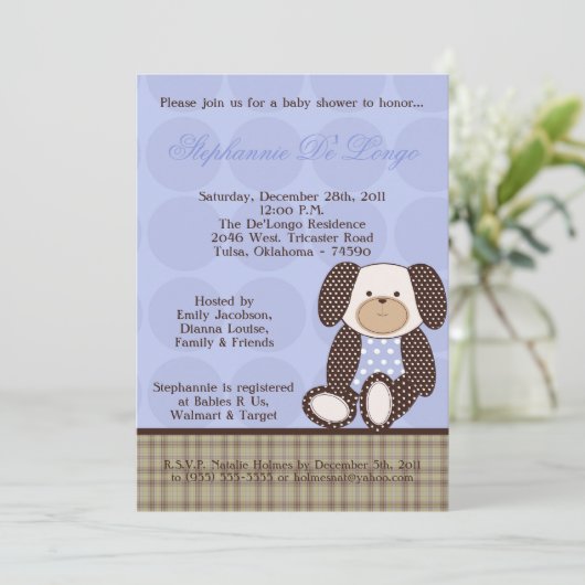 Graham Crackers Boy Blue Baby shower Invitation (Debout devant)