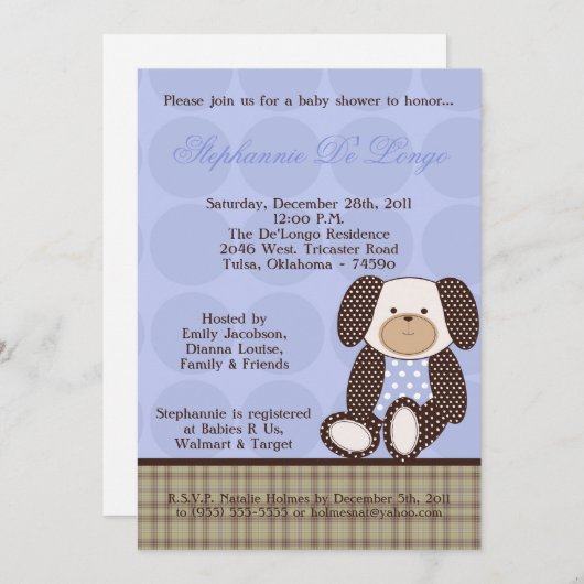 Graham Crackers Boy Blue Baby shower Invitation (Devant / Derrière)