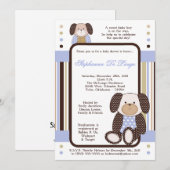 Graham Crackers Boy Blue Baby shower Invitation Kaart (Voorkant / Achterkant)