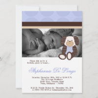 Graham Crackers Boy Blue Dog Invitation d'annivers