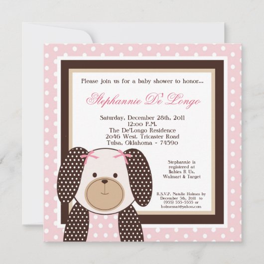Graham Crackers Girl Rose Baby shower Invitation (Devant)