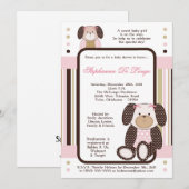 Graham Crackers Meisje Roze Baby shower Invitation Kaart (Voorkant / Achterkant)