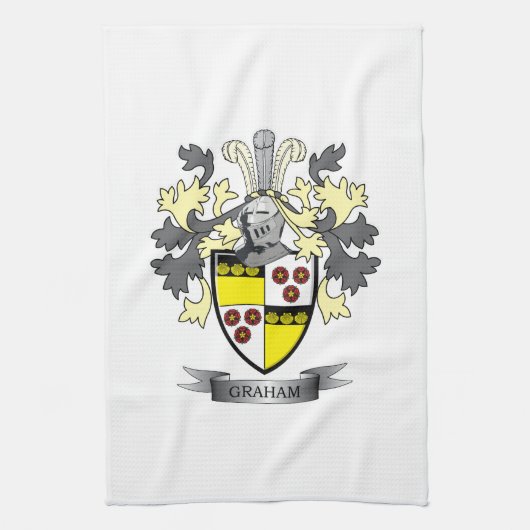 Graham Family Crest Coat of Arms Theedoek (Verticaal)