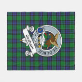 Graham of Menteith Clan Badge Tartan Pset Fleece Deken (Voorkant (Horizontaal))