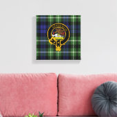 Graham Scottish Crest en Tartan Canvas print (Insitu (Woonkamer))