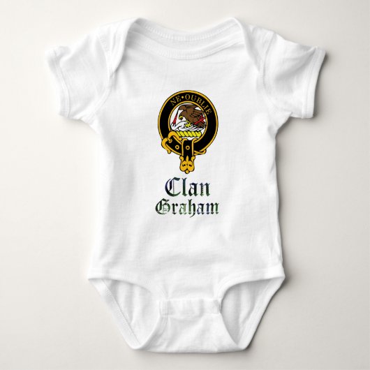 Graham scottish crest en tartan clan name romper (Voorkant)