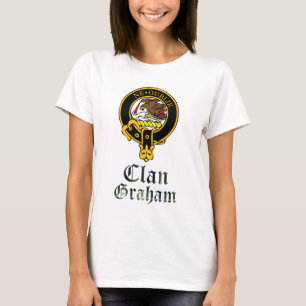 Graham scottish crest en tartan clan name t-shirt