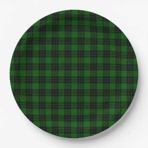 Graham tartan groene zwarte pleister papieren bordje