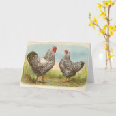 Graham - Zilveren Laced Wyandotte Kippen Kaart (Gele Bloem)